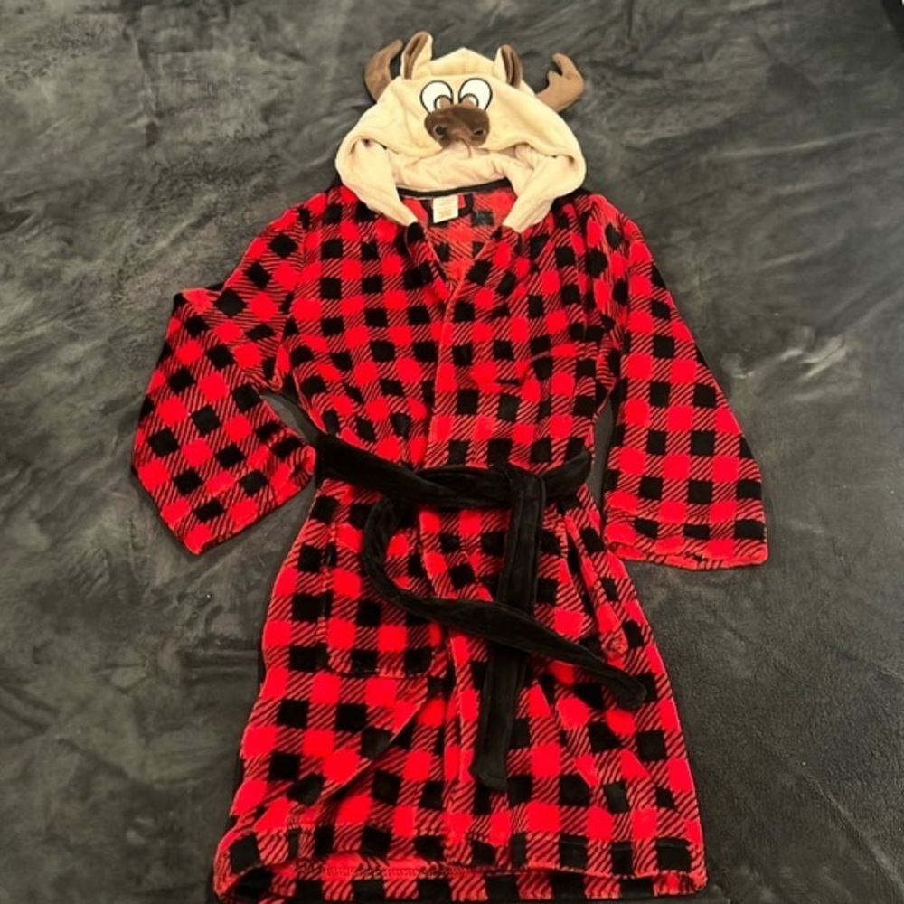 Kids Reindeer Bathrobe - Size 8/10